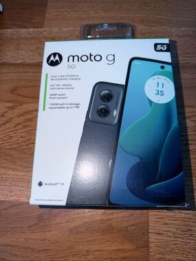 NEW Cricket Wireless Moto G 5G 2024, 128GB, Sage Green - Prepaid Smartphone
